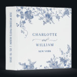 Elegant Victorian Blue Floral Wedding photo album 3 Ring Binder<br><div class="desc">Personal holiday photo album 3 ring binder.</div>