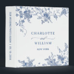 Elegant Victorian Blue Floral Wedding photo album 3 Ring Binder<br><div class="desc">Personal holiday photo album 3 ring binder.</div>
