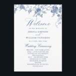 Elegant Victorian Blue Floral Wedding Program<br><div class="desc">If you need help or matching items,  please contact me.</div>