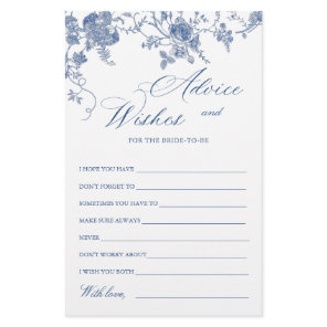 Elegant Victorian Blue Floral Wishes & Advice Card