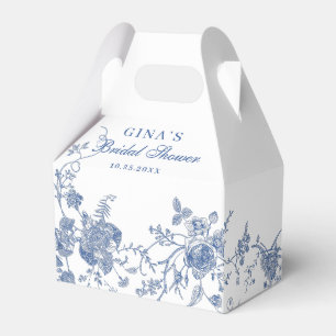 Elegant Victorian Blue French Floral Bridal Shower Favor Boxes