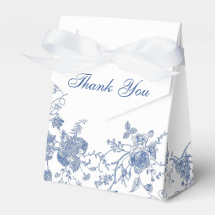 Elegant Victorian Blue French Floral Bridal Shower Favor Boxes