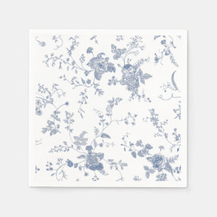 Elegant Victorian Blue French Floral Wedding Napkins