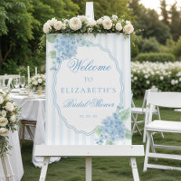 Elegant Victorian Blue Hydrangea Scalloped Welcome