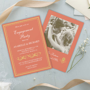 Elegant Victorian Engagement Party Invitation