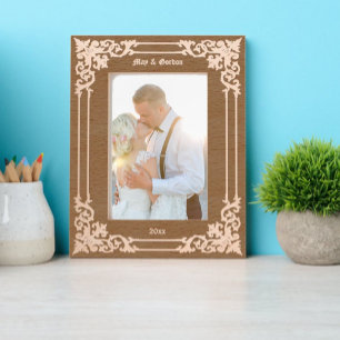 Elegant Victorian Era Scrolling Border Engraved Frames