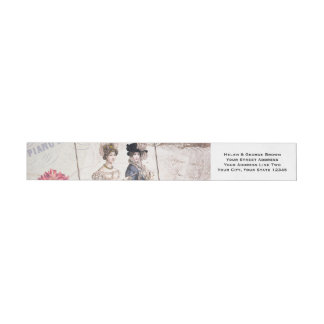 Elegant Victorian Fashion Ephemera Collage Wrap Around Address Label