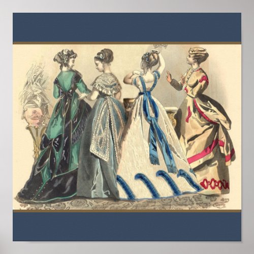 Elegant Victorian Fashions Poster