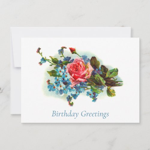 Elegant Victorian Floral Bouquet Birthday Postcard