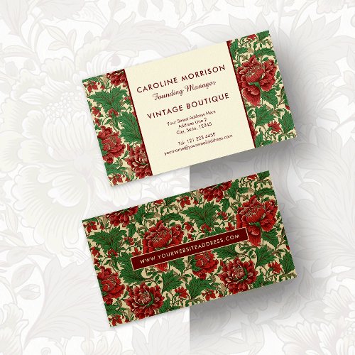 Elegant Victorian Floral Chintz Boutique Business Card