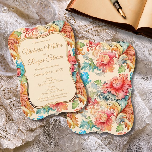 Elegant Victorian Floral Wedding  Invitation (Creator Uploaded)