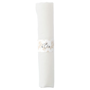 Elegant Victorian Floral Wedding Monogram  Napkin Bands