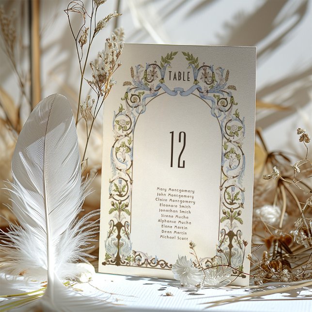 Elegant Victorian Floral Wedding Seating Chart Invitation (Creator Uploaded)