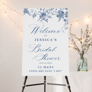 Elegant Victorian Floral WELCOME Bridal Shower Foam Board