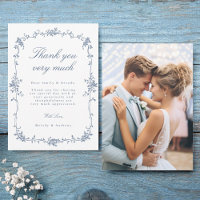 Elegant Victorian French Blue Floral Wedding Photo