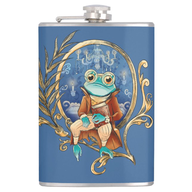Elegant Victorian Frog Flask (Front)