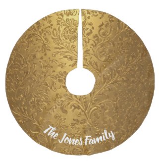 Elegant Victorian Gold Floral Christmas Accent
