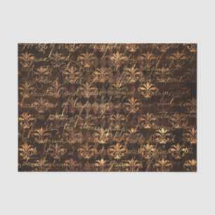 Elegant Victorian Gothic Brown Damask Tissue Paper