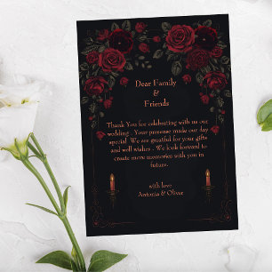 Elegant Victorian Gothic Romance Thank You Card