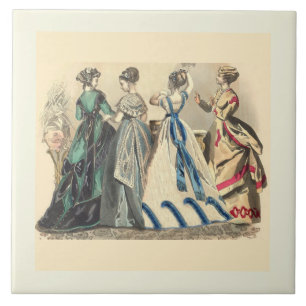 Elegant Victorian Ladies Ceramic Tile