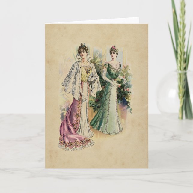 Elegant Victorian Ladies Greeting Card (Front)