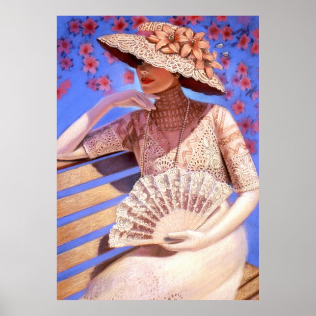 Elegant Victorian Lady Decor Art Poster Summertime (Front)