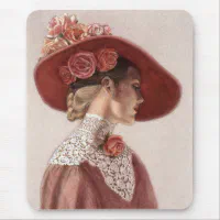 Victorian Lady in a Rose Hat by Sue Halstenberg