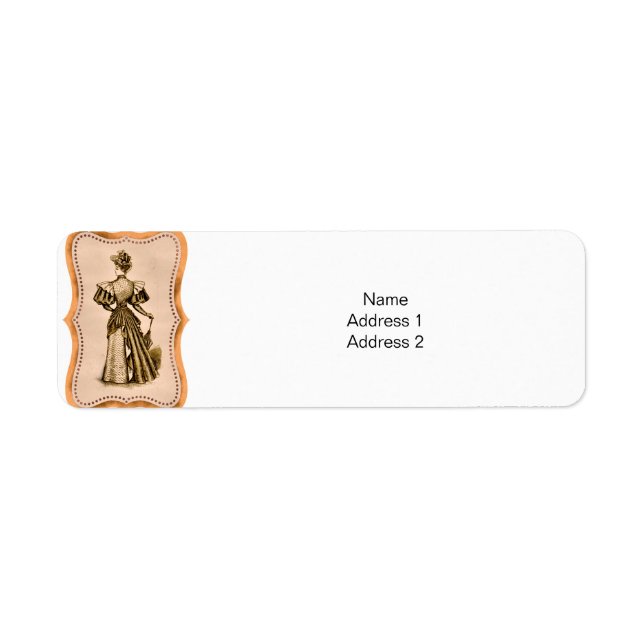 Elegant Victorian Lady Holding a Parasol  Label (Front)