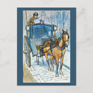 Elegant Victorian London England Your Cab Awaits Postcard
