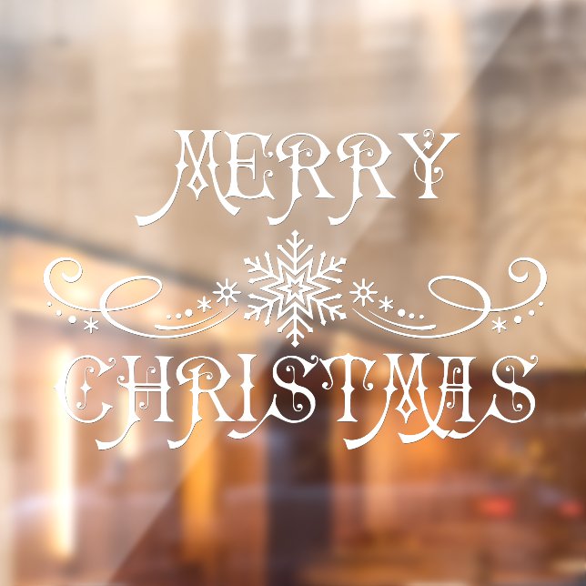 Elegant, Victorian Merry Christmas  Window Cling (Sheet 2)