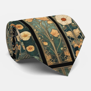 Elegant victorian moody art nouveau botanical neck tie