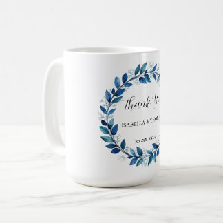 Elegant Victorian Navy Blue Daisy Floral Botanical Coffee Mug