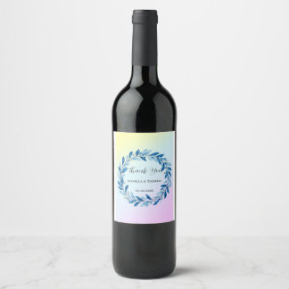 Elegant Victorian Navy Blue Daisy Floral Botanical Wine Label