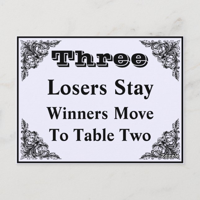 Elegant Victorian Ornament Bunco Table Card #3 (Back)