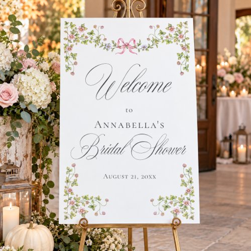 Elegant Victorian Pastel Floral Bow Bridal Shower Foam Board