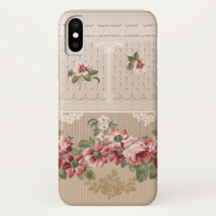 Elegant Victorian Pink Floral iPhone X Case