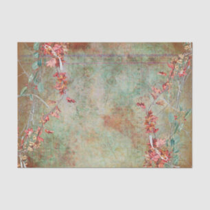 Elegant Victorian Pink Flowers Tissue Paper