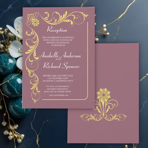 Elegant Victorian Reception Wedding  Invitation