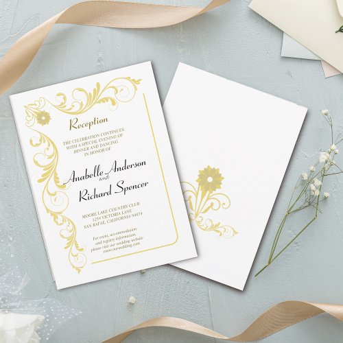 Elegant Victorian Reception Wedding  Invitation