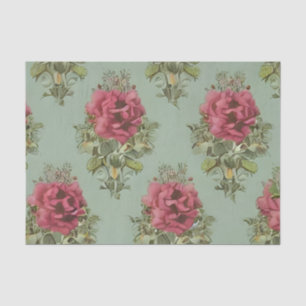 Elegant Victorian Red Rose Pattern Tissue Paper