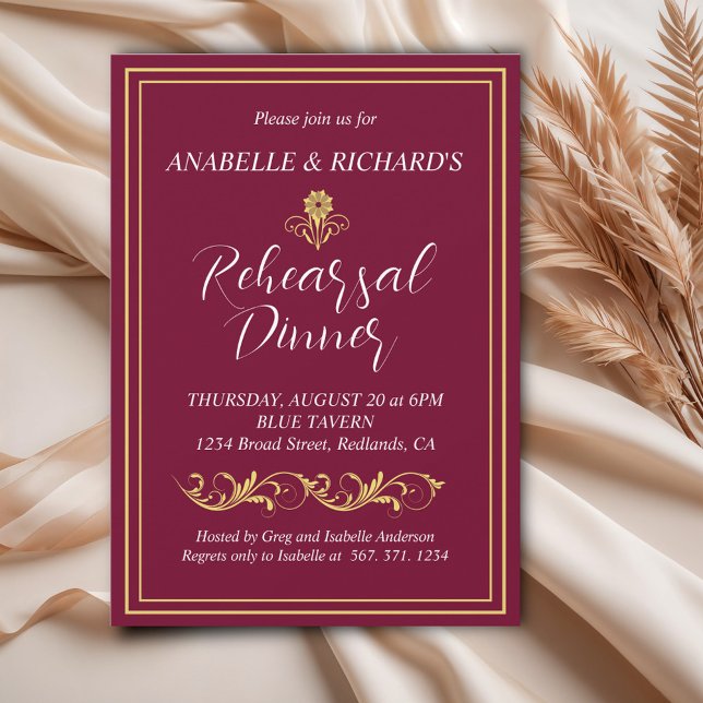 Elegant Victorian Rehearsal Dinner Invitation (Creator Uploaded)