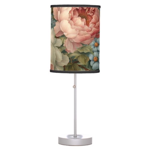 Elegant Victorian Roses Garden Flowers  Table Lamp