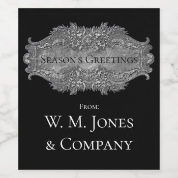 Elegant Victorian Style Pewter Your Text Wine Label by WRAPPED_TOO_TIGHT at Zazzle