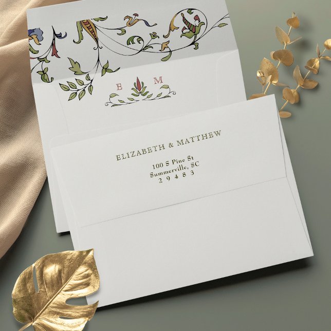 Elegant Victorian Style Wedding Envelope Monogram (Creator Uploaded)
