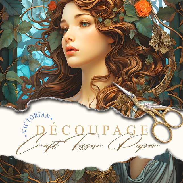 Elegant Victorian Summer Goddess Art Nouveau  Tissue Paper (Creator Uploaded)