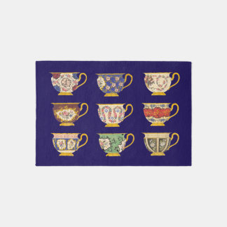 Elegant Victorian Tea Cups  Rug