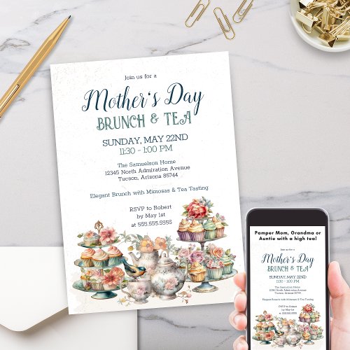 Elegant Victorian Tea Party Brunch Event Invitation