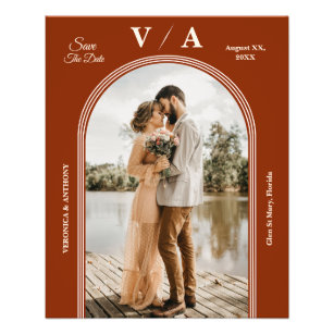 Elegant Victorian Terracota Wedding Save The Date  Flyer
