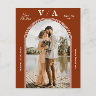 Elegant Victorian Terracota Wedding Save The Date  Flyer