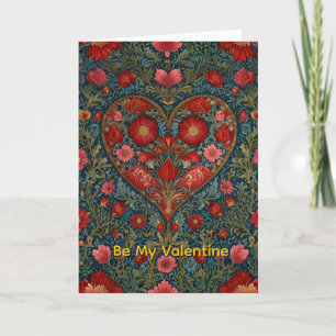 Elegant Victorian Valentines Day heart design Card